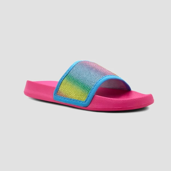 Turquoise Shimmer Rainbow - Slides for Girls
