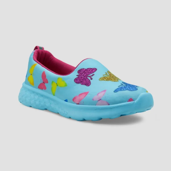 Blue butterfly -loafers for girls