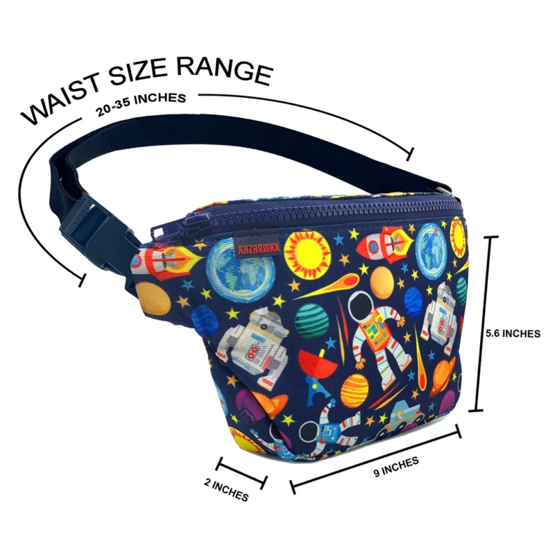 Space Printed Printed Waist Bag for Boys
