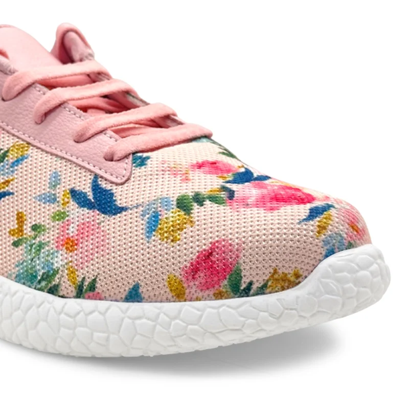 Peach floral sneaker for women