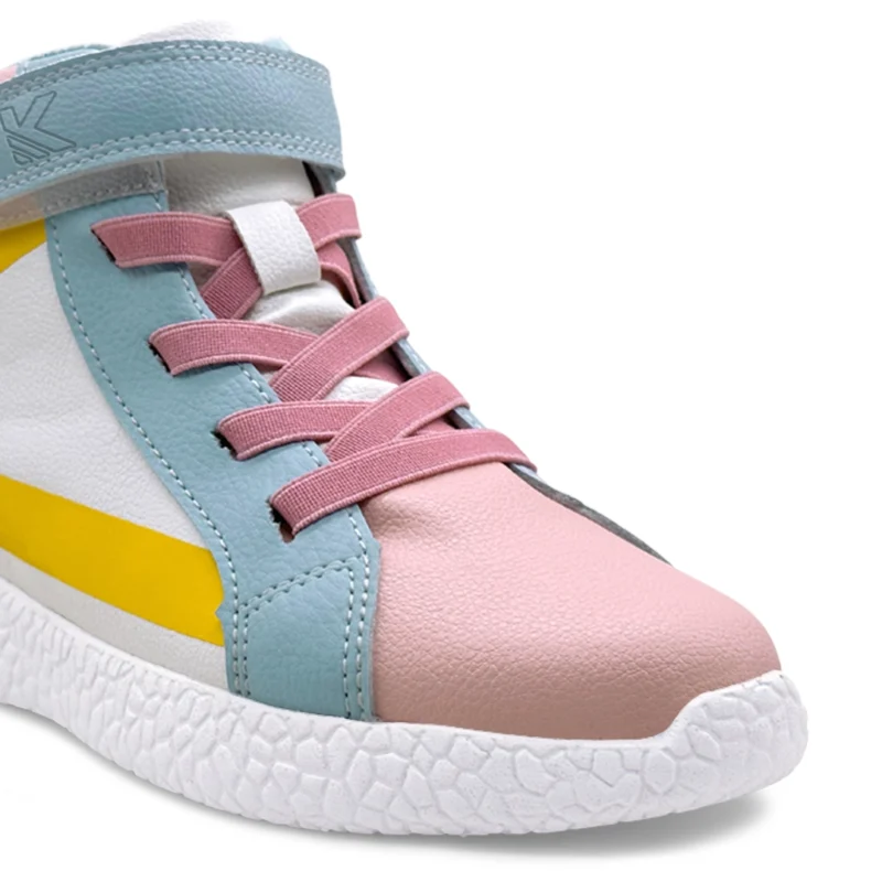 White Peach High ankle Sneakers for boys and girls