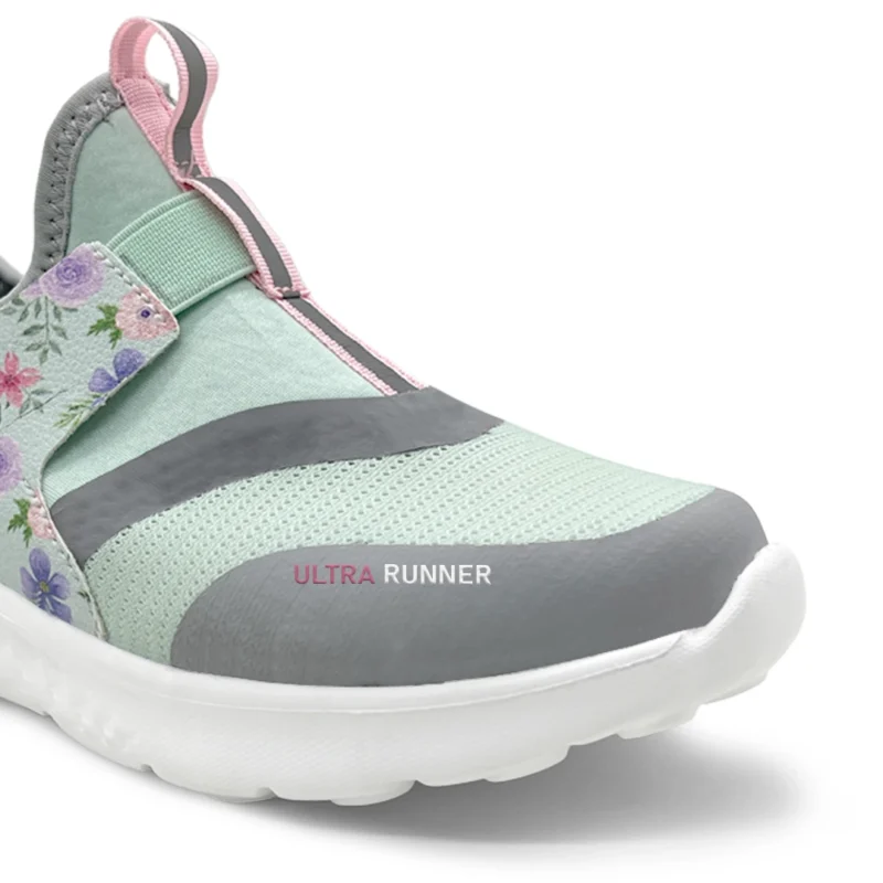 Ultra Runner - Floral Green Shoes for Girls