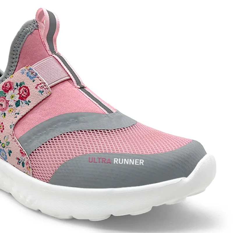 Ultra Runner - Pink And Grey Floral Shoes for Girls