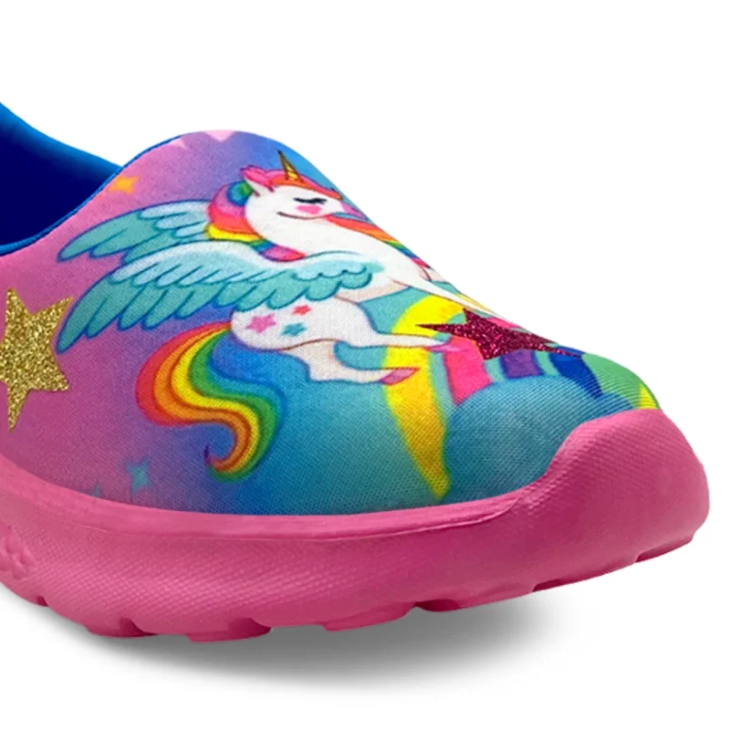 Pink Stary Unicorn -loafers for girls