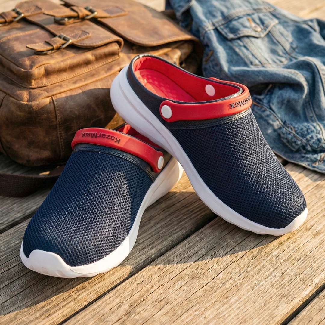 Men’s Wanderer Comfort Navy & Red Clog