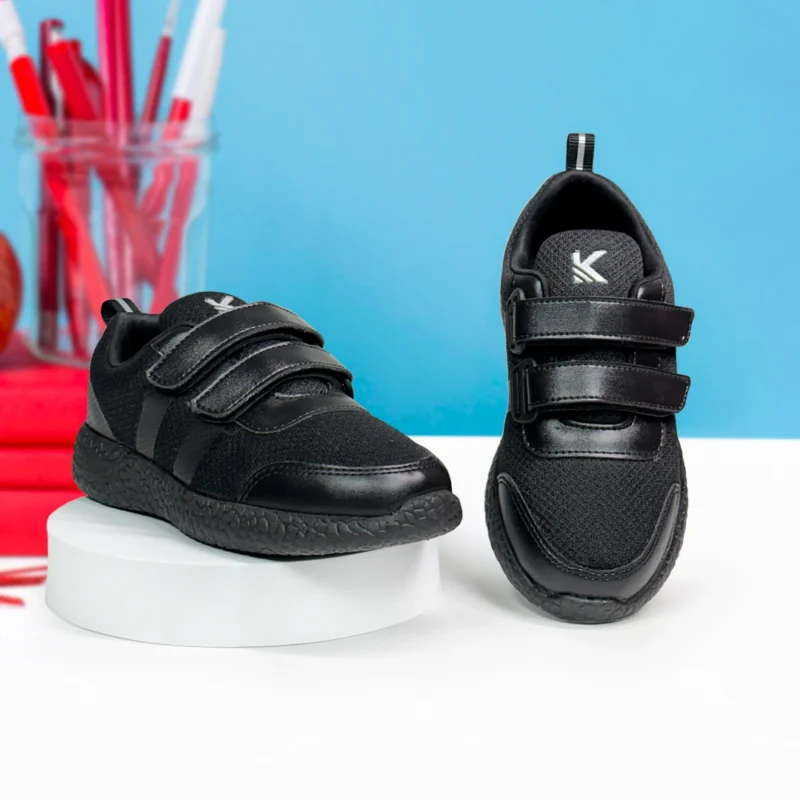 Black School Shoes Dual Straps for Boys and Girls