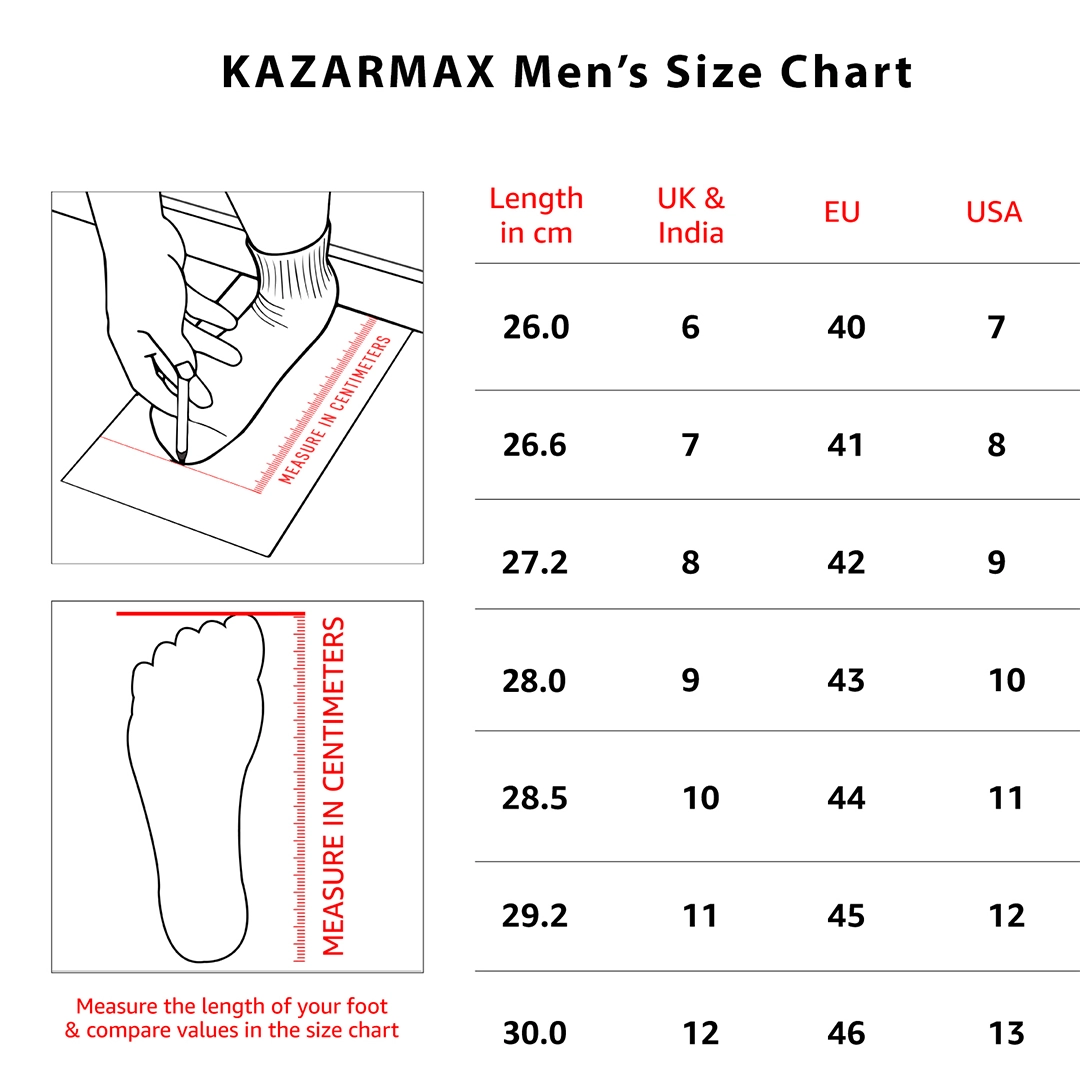 Mens size chart kazarmax