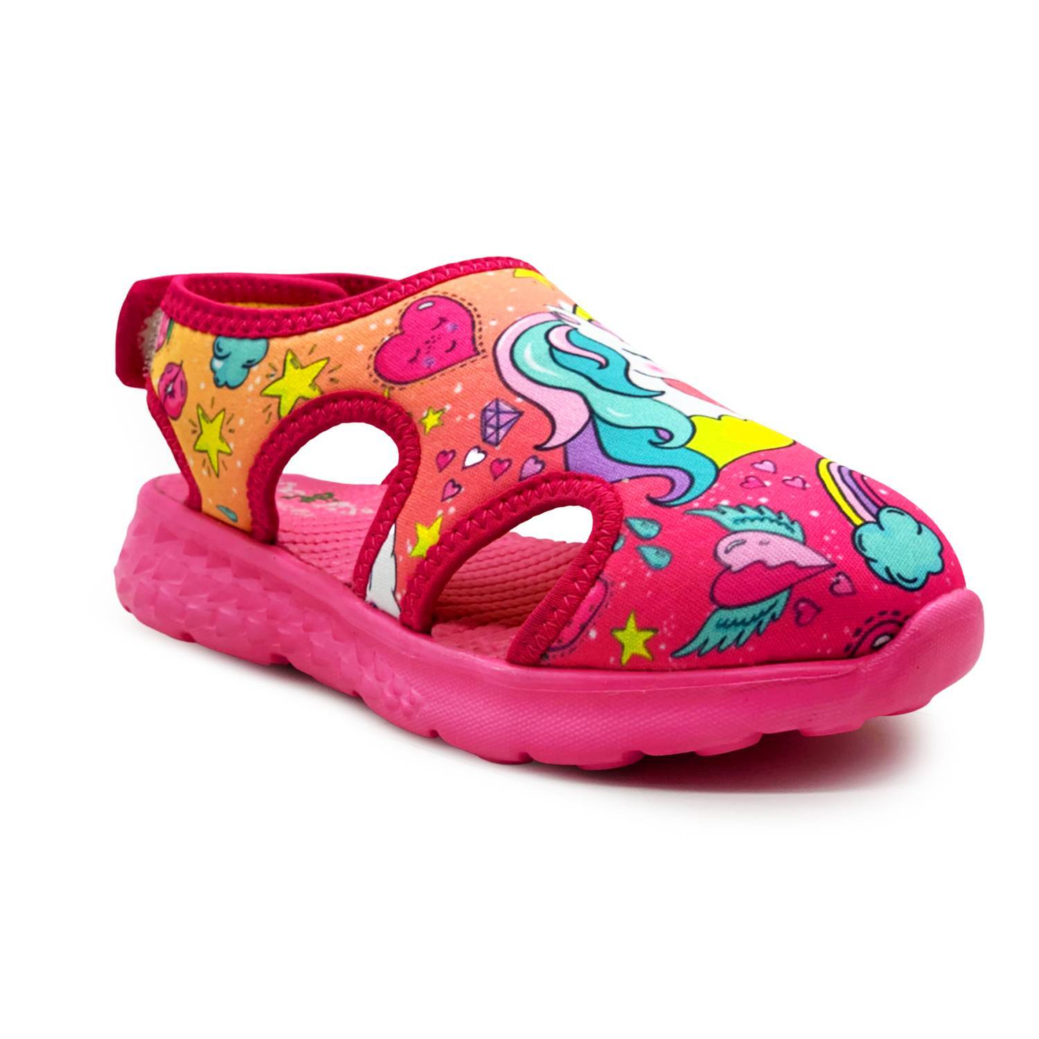 TRAIL - Pink Unicorn Pop-Art Printed Sandals - KazarMax