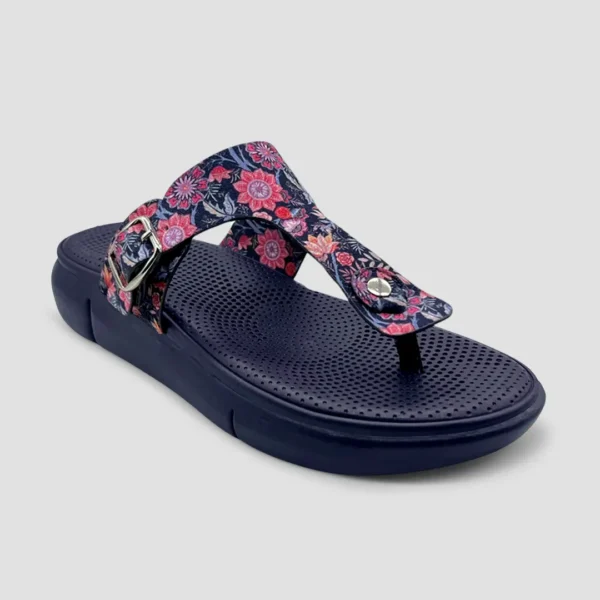 Amelia - Navy Floral Sandal - For Women