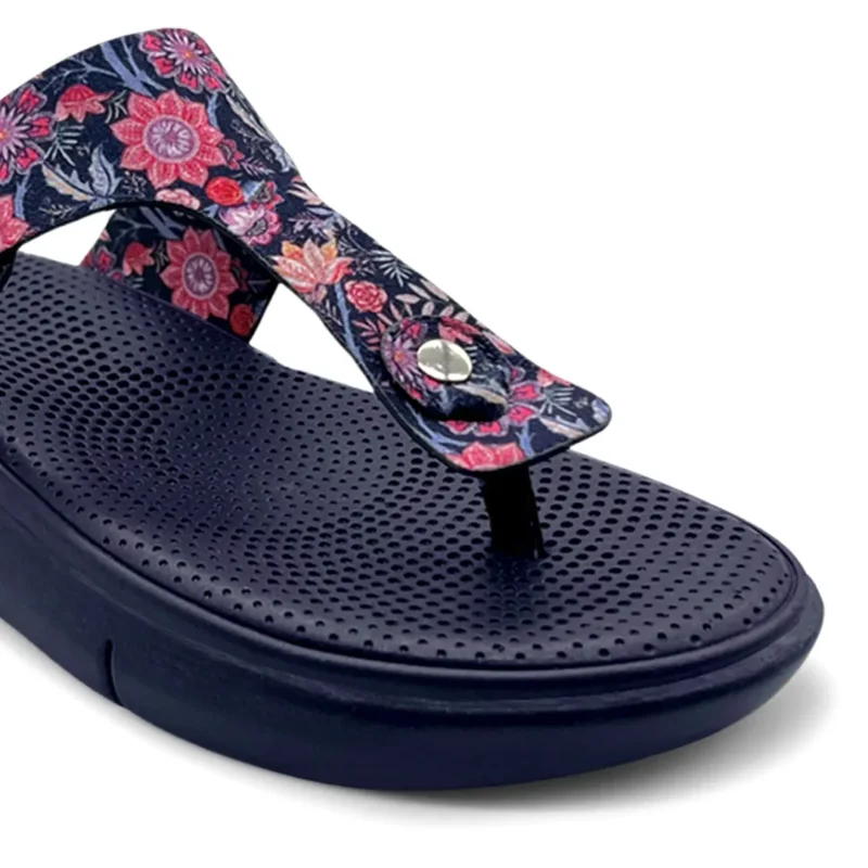Amelia - Navy Floral Sandal - For Women