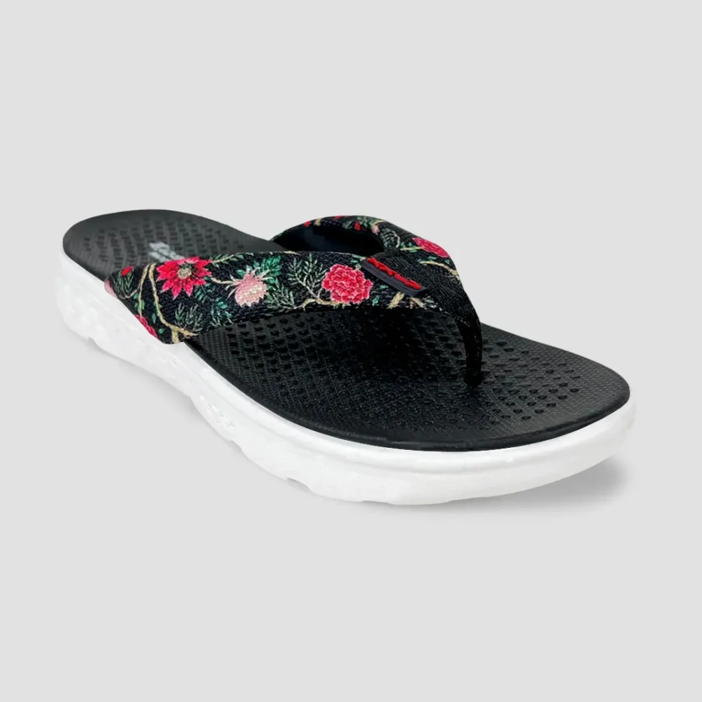 KRUISER - Black Floral - flip-flop