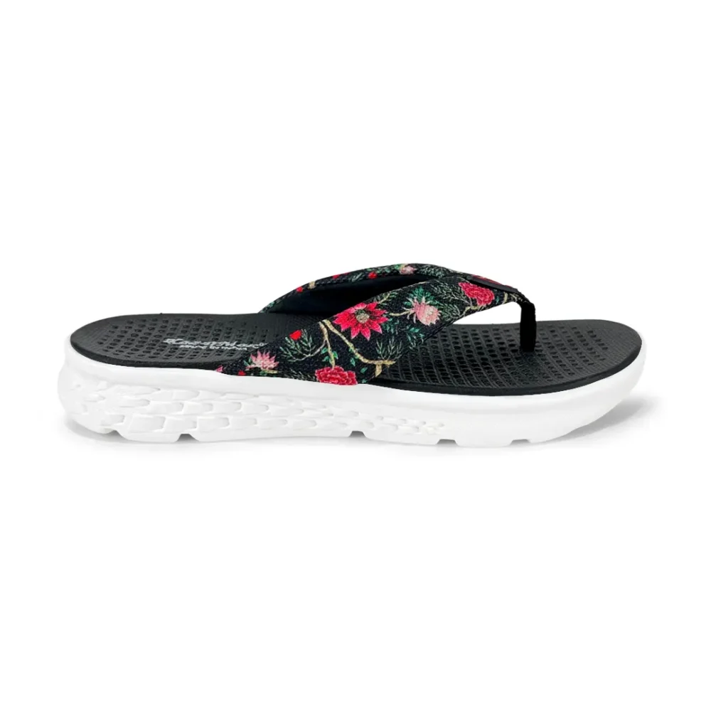 KRUISER Black Floral women flip-flop