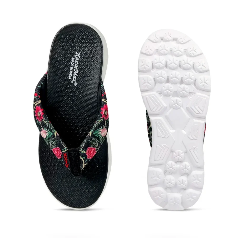 KRUISER Black Floral women flip-flop