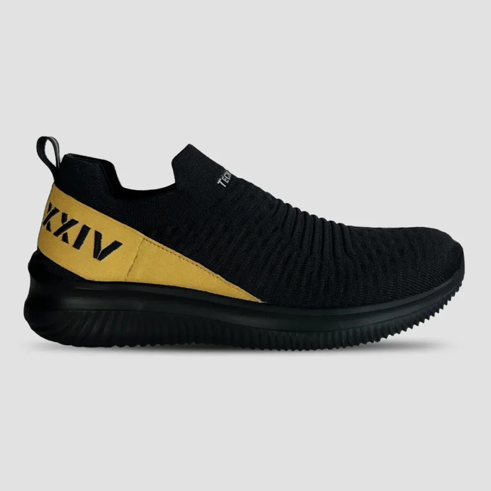 TECH KNIT Black yellow Men Sneakers