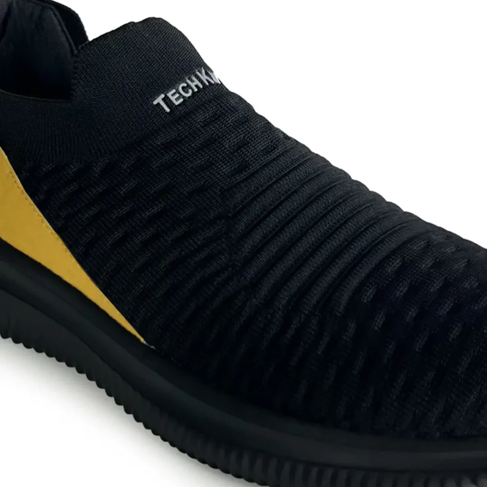 TECH KNIT Black yellow Men Sneakers