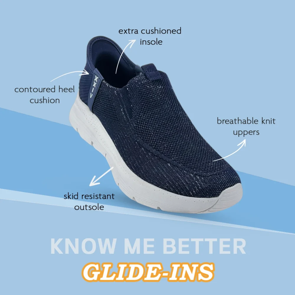 GLIDE INS Navy Casual Shoes Sneakers | Moccasins