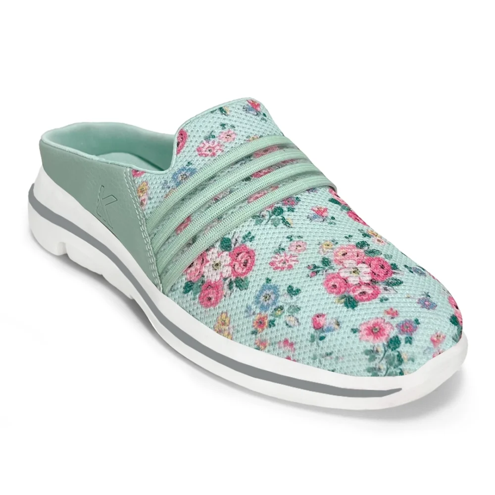 CLOUDSTEP Sea Green Floral Mule