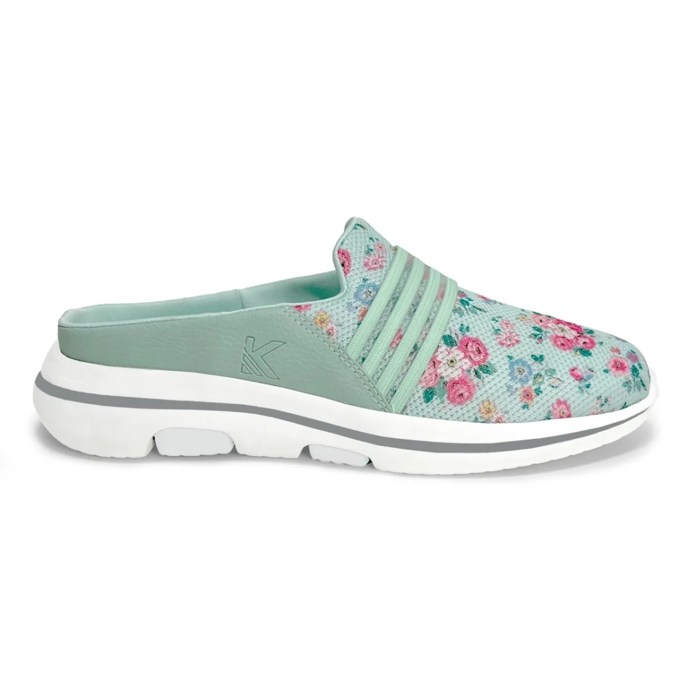 CLOUDSTEP Sea Green Floral Mule