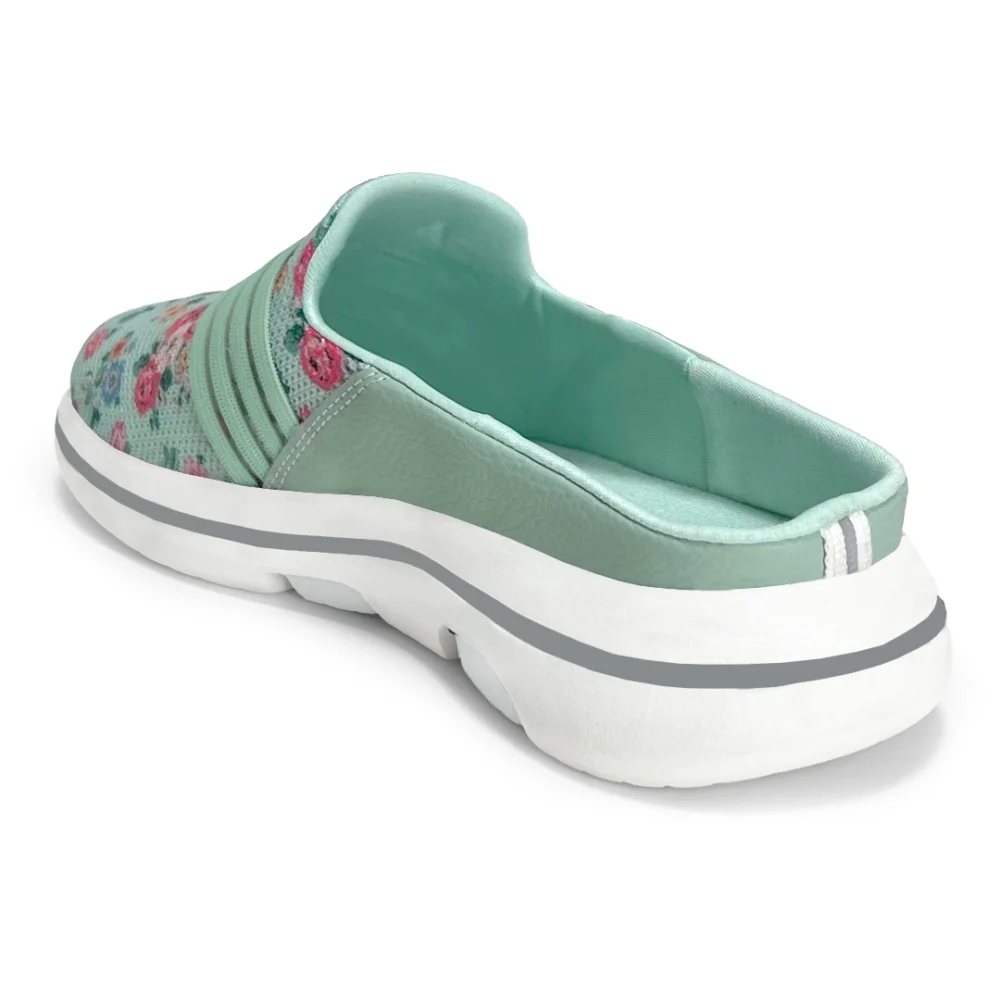 CLOUDSTEP Sea Green Floral Mule