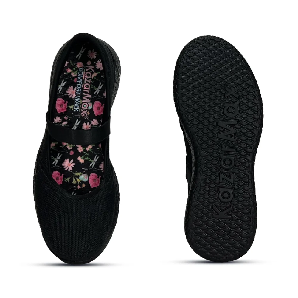 TROTTER - Black Floral-Women ballerina