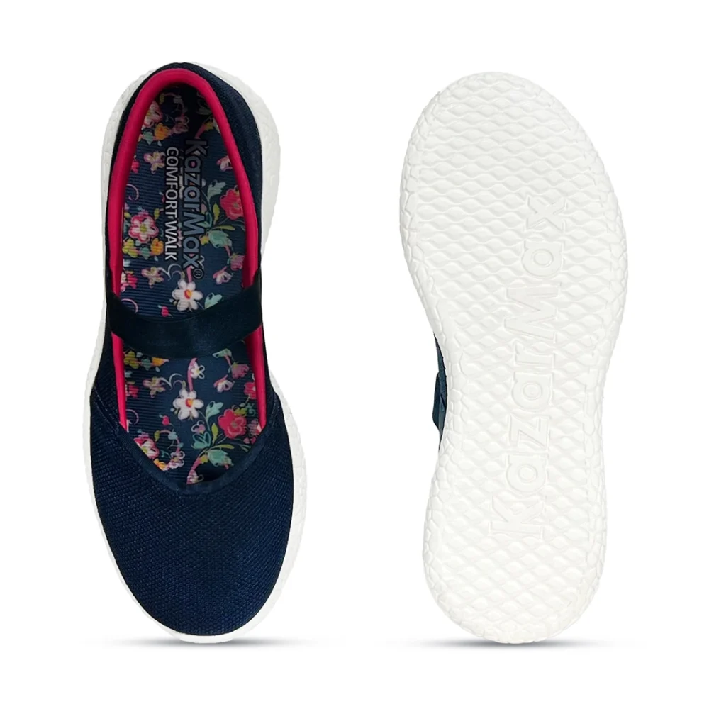 TROTTER - Navy Floral-Women ballerina