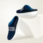 Stride Mules- Navy White Cushioned Mule