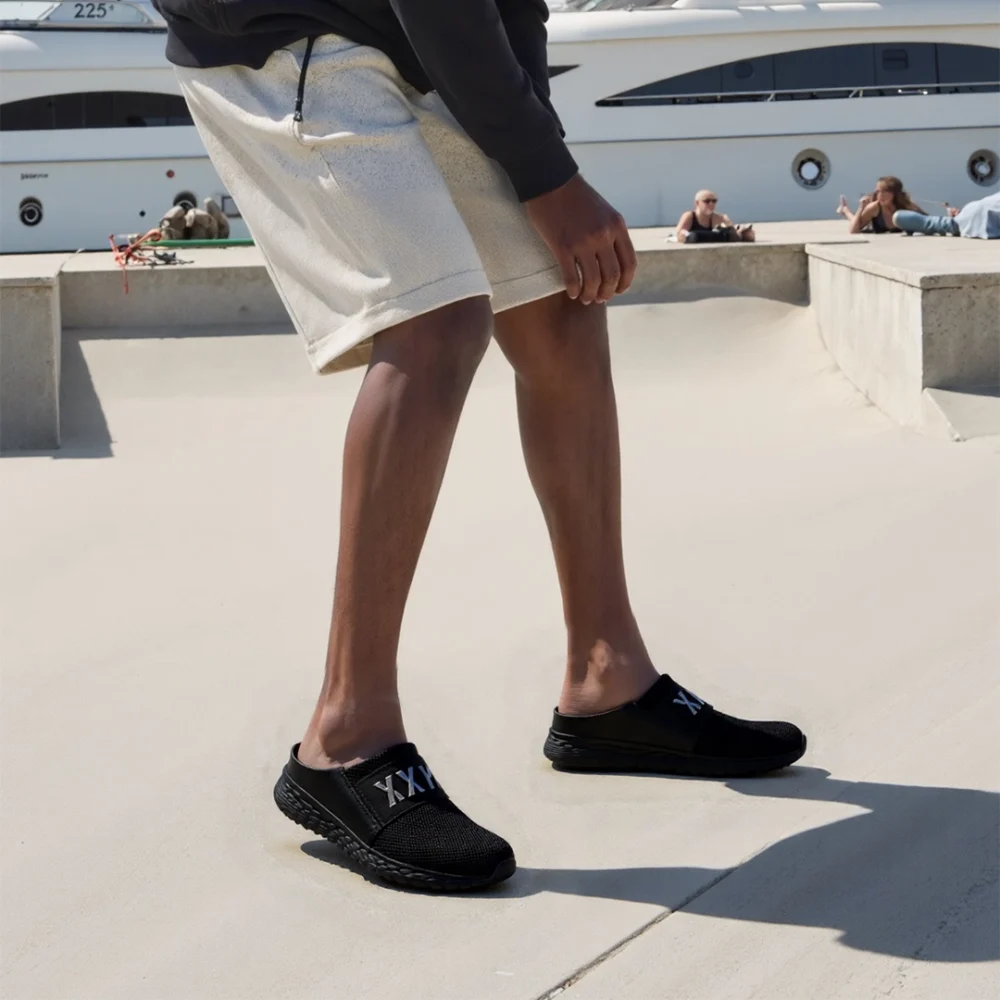 Stride Mules- Black Cushioned Mule
