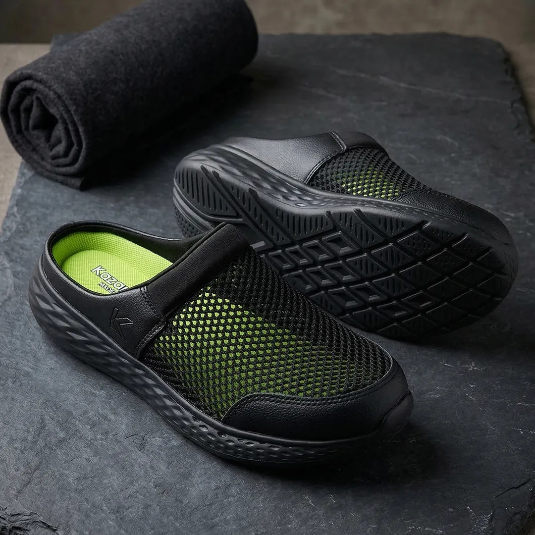 Men's Summer Breeze Black Cushioned Slip-On Mules