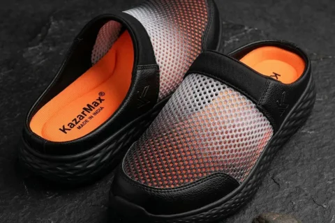 Men’s SUMMER BREEZE- Grey Black Cushioned Ombre Mule
