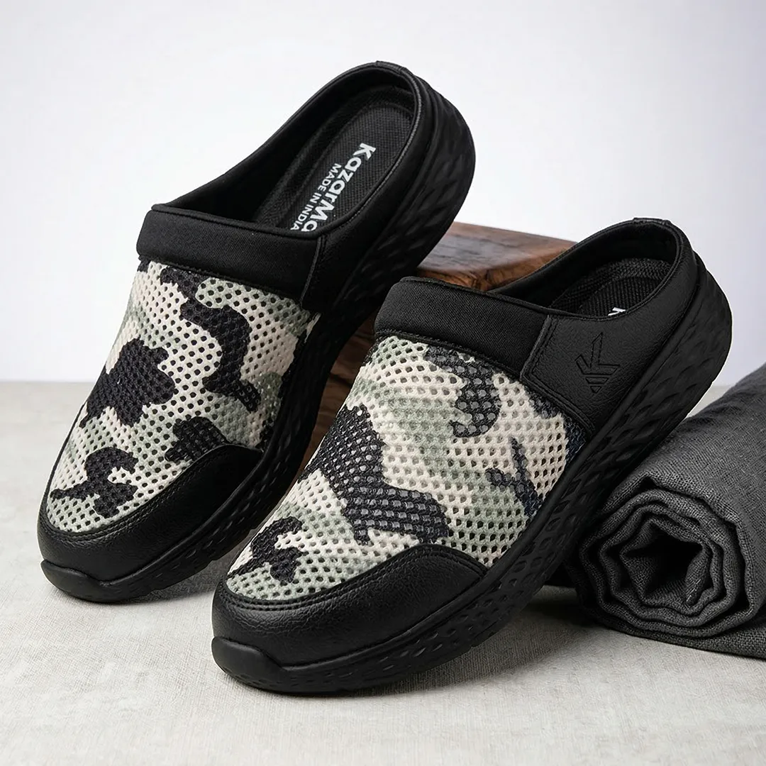 Men's SUMMER BREEZE- Camo  Cushioned Mule
