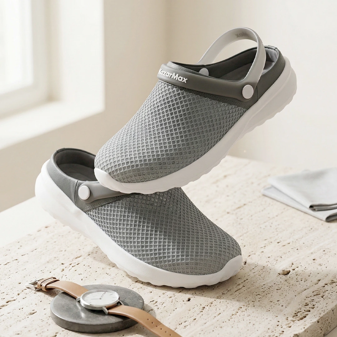 Men’s WANDERER Grey Comfort Ombre Clogs
