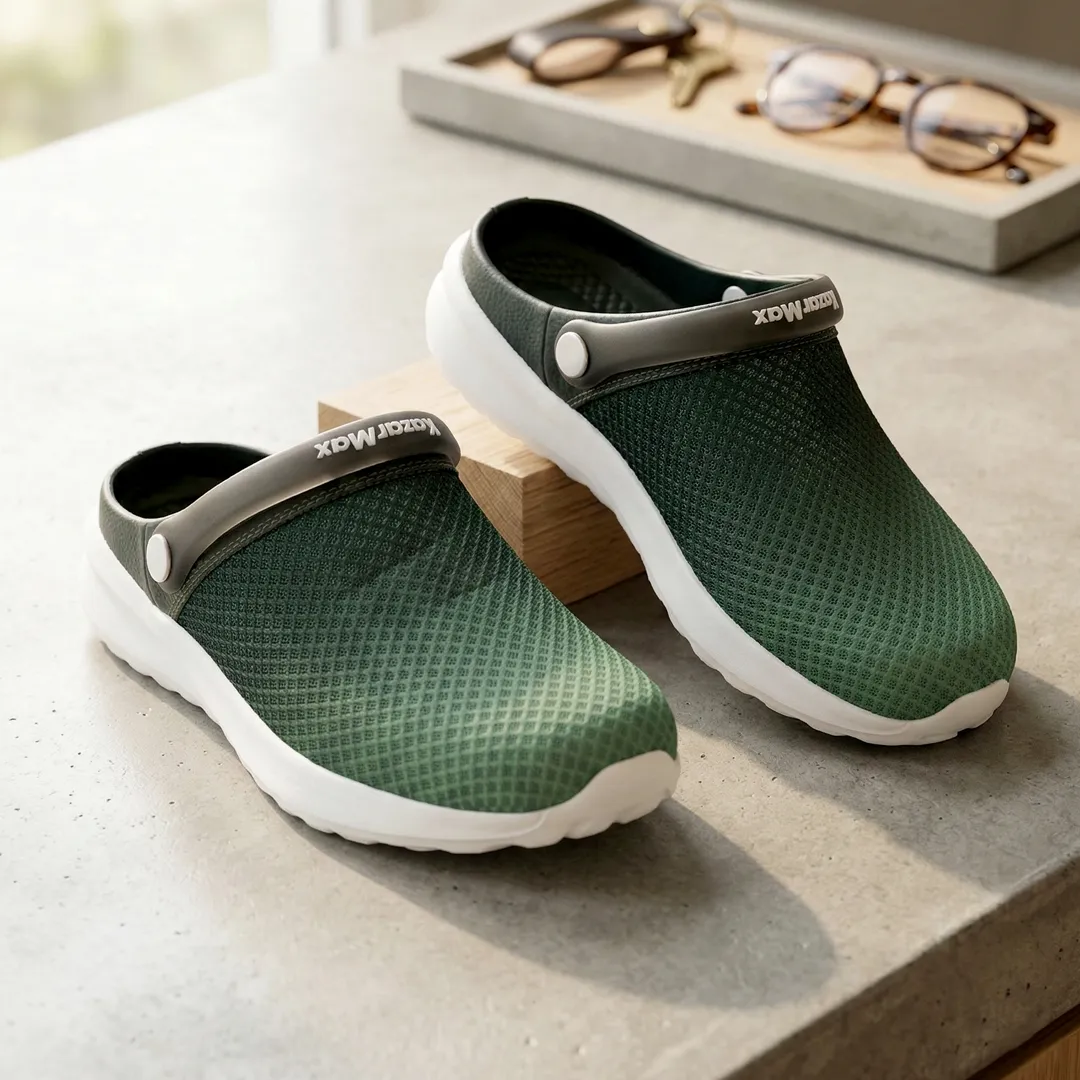 Men’s WANDERER Green Comfort Ombre Clogs