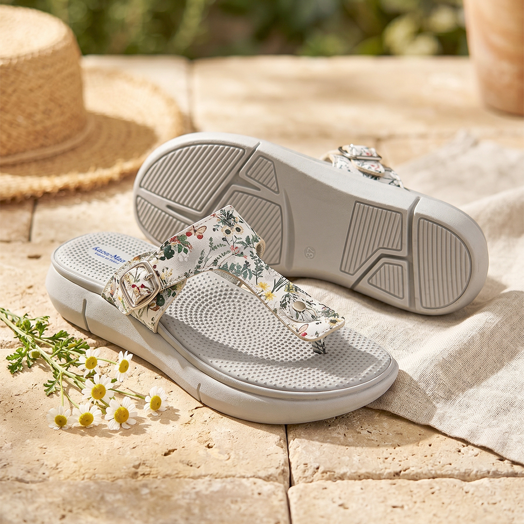 Women’s AMELIA Grey Floral Printed Sandal