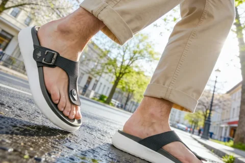 Men’s ContourX  Olive V-Shape Cushioned Footbed Sandal