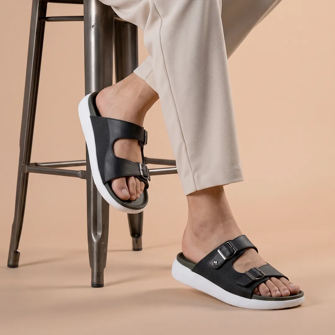 Men's ContourX Olive Double Strap Cushioned Footbed Sandal